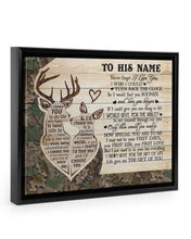 Load image into Gallery viewer, Custom Name Gift For Husband Camo Deer The Gift Of You Framed Matte Canvas
