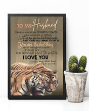 Load image into Gallery viewer, Tiger Couple Thank For Being My Great Life Partner Gift For Husband Vertical Poster
