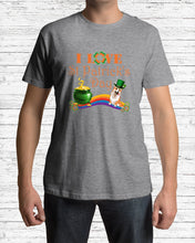 Load image into Gallery viewer, Corgi Sitting On Rainbow I Love St Patrick's Day Gift For Dog Lovers Guys Tee
