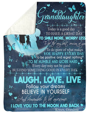 Load image into Gallery viewer, Grandma Gift For Granddaughter Follow Your Dreams Sherpa Blanket
