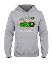 Load image into Gallery viewer, Pig Wear Plaid Shirt And Top Hat St Patrick's Day Gift Hoodie
