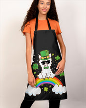 Load image into Gallery viewer, Llama Sitting On Rainbow Clovers St Patrick's Day Gift Apron
