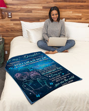 Load image into Gallery viewer, Loving You And Breathing Blue Butterflies Mom Gift For Daughter Fleece Blanket
