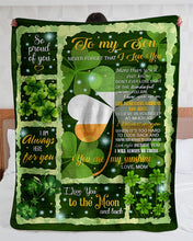Load image into Gallery viewer, St. Patrick's Day Shamrock Mom Gift For Son Always Here For You Sherpa Blanket
