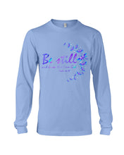Load image into Gallery viewer, Be Still And Know That I Am God Purple Dragonfly Unisex Long Sleeve

