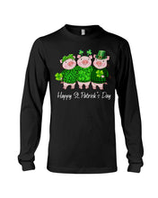 Load image into Gallery viewer, Pig Wear Plaid Shirt And Top Hat St Patrick's Day Gift Unisex Long Sleeve
