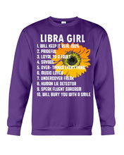 Load image into Gallery viewer, Birthday Gift For Libra Girl Will Bury You With A Smile Sweatshirt
