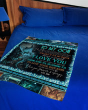 Load image into Gallery viewer, Teal Dragon Mum Gift For Son Don't Give Up For Any Reason Fleece Blanket

