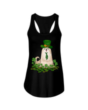 Load image into Gallery viewer, Shih Tzu With Green Tie St Patrick's Day Gift For Dog Lovers Ladies Flowy Tank
