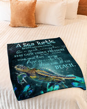 Load image into Gallery viewer, Advices From A Sea Turtle Stay Calm Under Pressure Fleece Blanket

