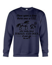Load image into Gallery viewer, There Was A Girl Who Really Loved Horses And Dogs Sweatshirt
