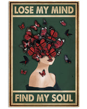 Load image into Gallery viewer, Retro Green Find My Soul Butterfly Lady Vertical Poster

