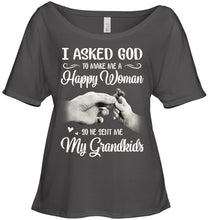 Load image into Gallery viewer, God Sent Me My Grandkids Gift For Grandma Ladies Tee
