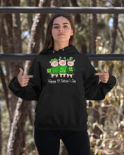 Load image into Gallery viewer, Pig Wear Plaid Shirt And Top Hat St Patrick's Day Gift Hoodie
