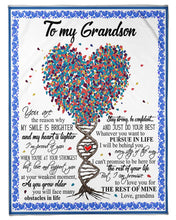 Load image into Gallery viewer, Grandma Gift For Grandson Tree DNA The Rest Of Mine Fleece Blanket

