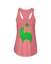 Load image into Gallery viewer, Pomeranian Long On Luck Green St. Patrick's Day Printed Mug Ladies Flowy Tank

