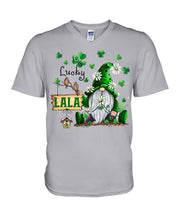 Load image into Gallery viewer, Leprechaun Gnome One Lucky Lala Clover St Patrick's Day Gift Guys V-Neck
