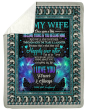 Load image into Gallery viewer, Blue Wolves So In Love With You Gift For Wife Sherpa Blanket
