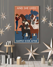 Load image into Gallery viewer, Vintage Girl And And She Lived Happily Ever After With Horse Vertical Poster
