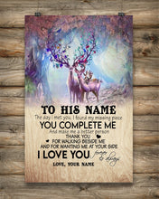 Load image into Gallery viewer, You Complete Me Deer Spring Vibe Custom Name Gift For Husband Vertical Poster
