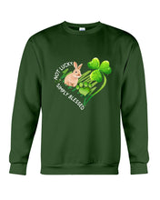Load image into Gallery viewer, Rabbit Not Lucky Simply Blessed Heart Clover St Patrick's Day Gift Sweatshirt
