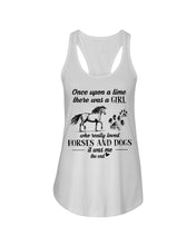Load image into Gallery viewer, There Was A Girl Who Really Loved Horses And Dogs Ladies Flowy Tank

