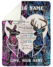 Load image into Gallery viewer, Deer A Little Late To Be Your First Custom Name Gift For Husband Sherpa Blanket
