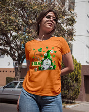 Load image into Gallery viewer, Leprechaun Gnome One Lucky Lala Clover St Patrick's Day Gift Ladies Tee
