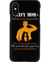 Load image into Gallery viewer, Son Gift For Navy Mom Behind Every Strong Soldier Phone case
