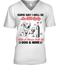 Load image into Gallery viewer, Some Day I Will Be An Old Lady With A House Full Of Dog And Wine Guys V-Neck
