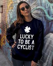 Load image into Gallery viewer, Lucky To Be A Biker Pilot Clover St Patrick's Day Gift Sweatshirt
