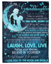 Load image into Gallery viewer, Grandma Gift For Granddaughter Follow Your Dreams Fleece Blanket

