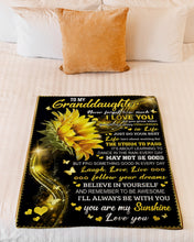 Load image into Gallery viewer, Sunflower Always Be With You Gift For Granddaughter Fleece Blanket
