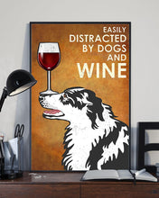 Load image into Gallery viewer, Border Collie Dog And Red Wine Gift For Dog Lovers Vertical Poster
