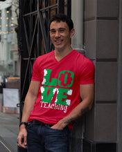 Load image into Gallery viewer, Teaching Love Clover St Patrick's Day Gift Guys V-Neck
