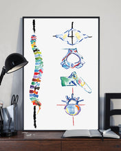 Load image into Gallery viewer, Meaningful Gift For Chiropractor Colorful Spine Art Vertical Poster
