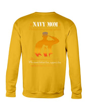 Load image into Gallery viewer, Son Gift For Navy Mom Behind Every Strong Soldier Sweatshirt
