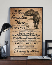 Load image into Gallery viewer, Nana Gift For Grandson Trex Laugh Love Live Vintage Design Vertical Poster
