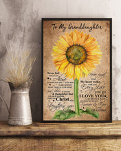 Load image into Gallery viewer, Grandma Gift For Granddaughter Sunflower Love You To The Moon Vertical Poster

