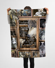 Load image into Gallery viewer, Grandpa Gift For Grandson Wolf The Rest Of Mine Fleece Blanket
