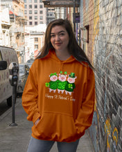 Load image into Gallery viewer, Pig Wear Plaid Shirt And Top Hat St Patrick's Day Gift Hoodie
