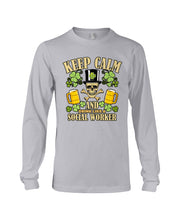 Load image into Gallery viewer, Keep Calm Social Worker Shamrock St. Patrick's Day Printed Mug Unisex Long Sleeve
