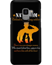 Load image into Gallery viewer, Son Gift For Navy Mom Behind Every Strong Soldier Phone case
