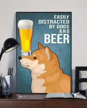 Load image into Gallery viewer, Cartoon Art Shiba Inu Dogs And Beer Gift For Dog Lovers Vertical Poster
