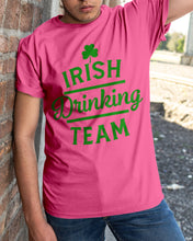 Load image into Gallery viewer, Irsih Drinking Team Green Shamrock St Patrick's Day Guys Tee
