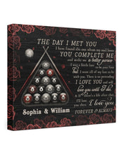 Load image into Gallery viewer, Custom Name Gift For Life Partner Billiard The Day I Met You Matte Canvas
