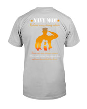 Load image into Gallery viewer, Son Gift For Navy Mom Behind Every Strong Soldier Guys Tee
