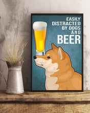 Load image into Gallery viewer, Cartoon Art Shiba Inu Dogs And Beer Gift For Dog Lovers Vertical Poster

