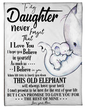Load image into Gallery viewer, This Old Elephant Will Always Have Your Back Mom Gift For Daughter Fleece Blanket
