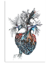 Load image into Gallery viewer, Gift For Cardiologist Art Tree Human Heart Vertical Poster
